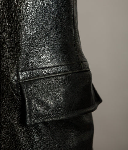 Vintage 1940s Swedish Military Leather Motor Coat Motorkavaj m/1915