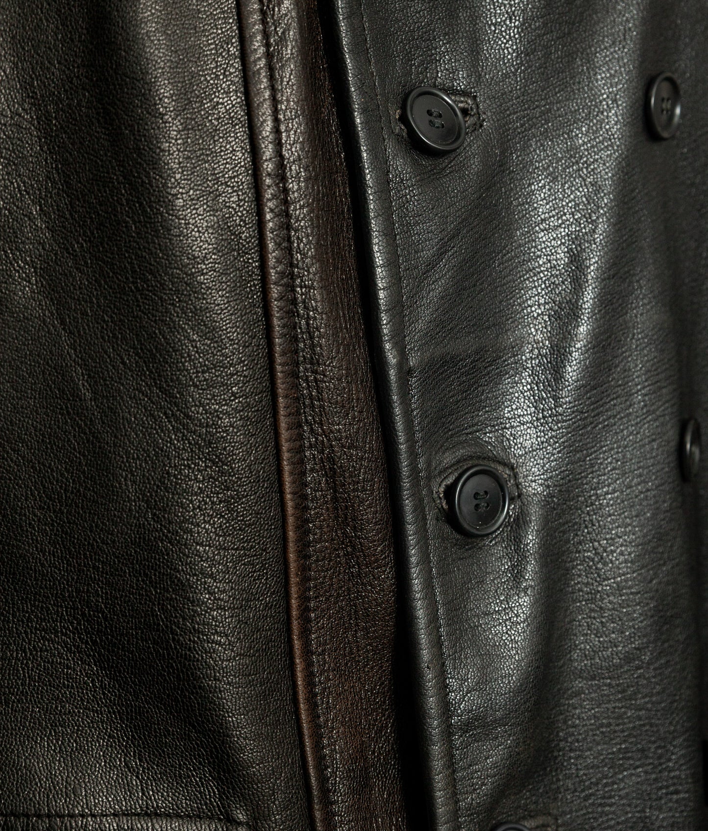 Vintage 1940s Swedish Military Leather Motor Coat Motorkavaj m/1915