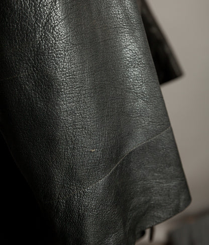 Vintage 1940s Swedish Military Leather Motor Coat Motorkavaj m/1915