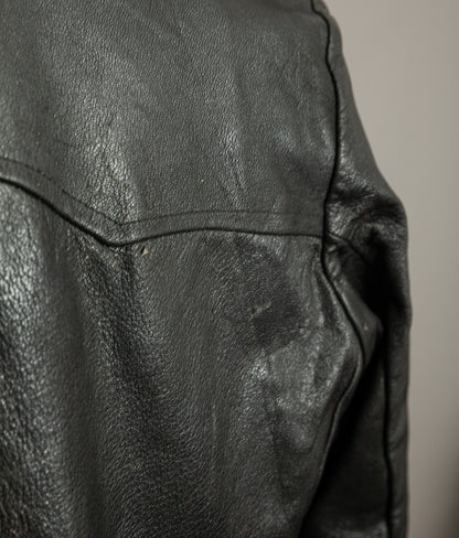 Vintage 1940s Swedish Military Leather Motor Coat Motorkavaj m/1915