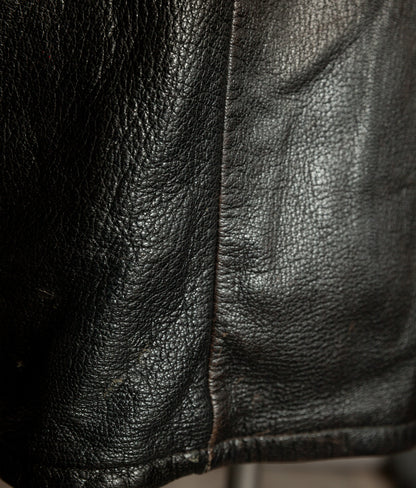 Vintage 1940s Swedish Military Leather Motor Coat Motorkavaj m/1915