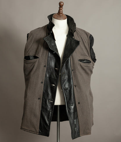 Vintage 1940s Swedish Military Leather Motor Coat Motorkavaj m/1915