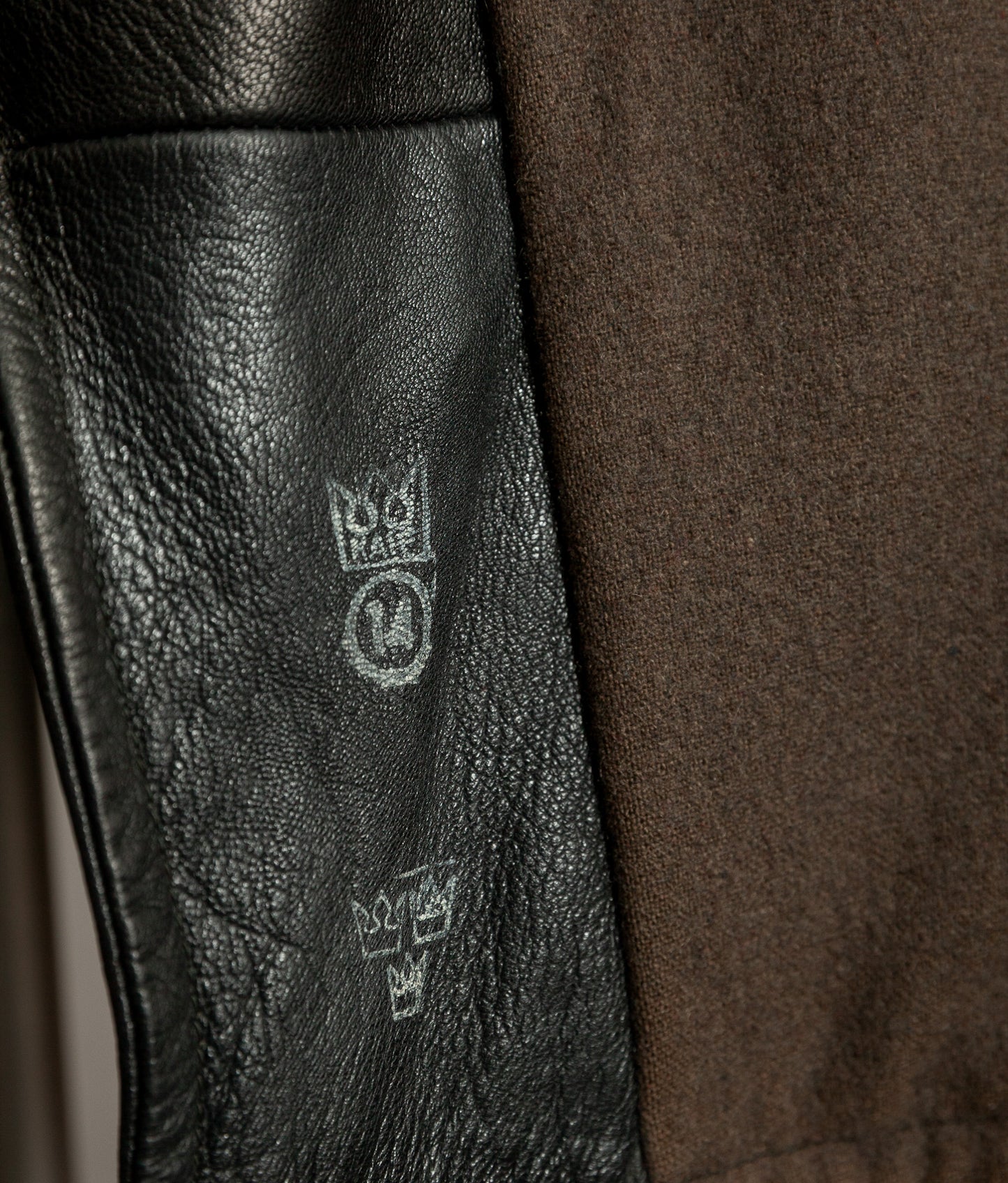 Tre Kronor Swedish military inspection stamp leather motor coat m1915