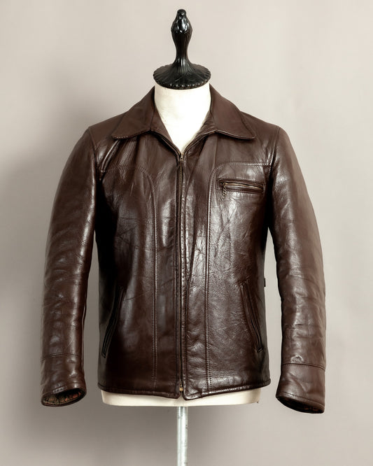 Vintage 1950s Campus Horsehide Leather Jacket Small (38)