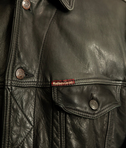 Vintage Marlboro Classics Leather Trucker Jacket 1980s