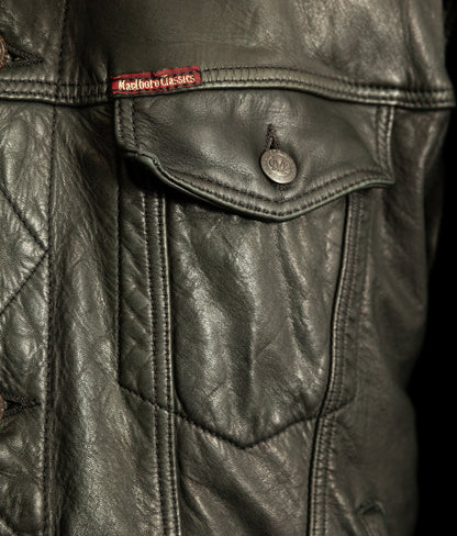 Vintage Marlboro Classics Leather Trucker Jacket 1980s