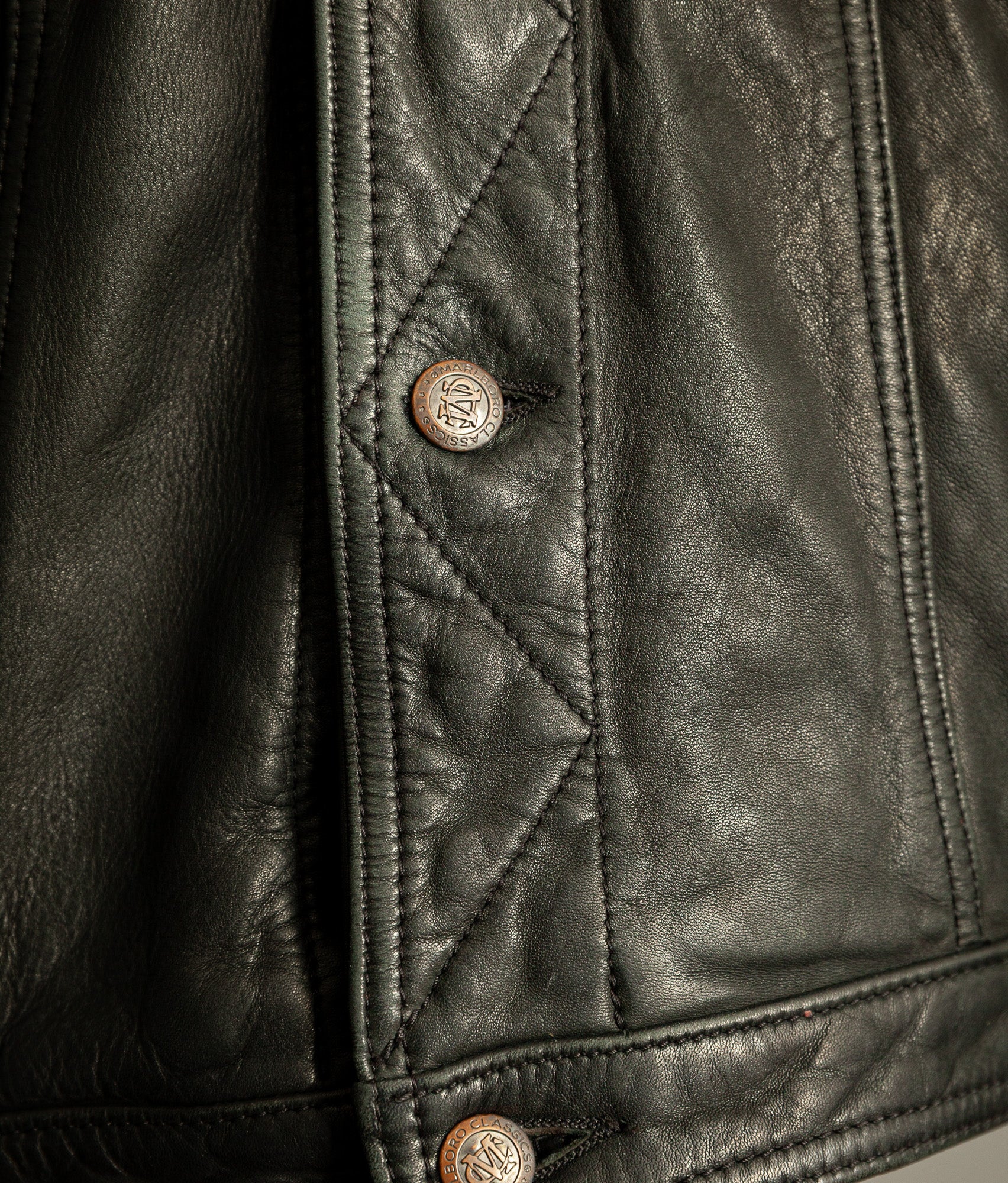 Vintage Marlboro Classics Leather Trucker Jacket 1980s