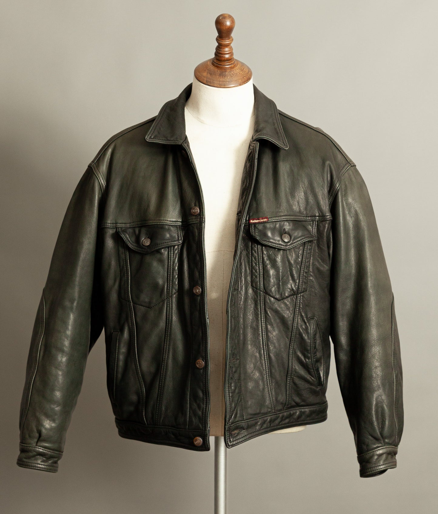 Vintage Marlboro Classics Leather Trucker Jacket 1980s