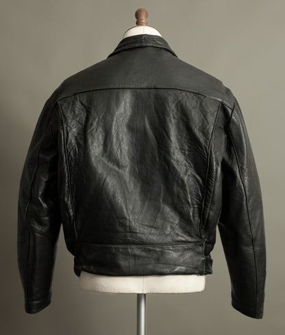 Vintage 1950s French Leather Motorcycle Jacket Éclair Zippers