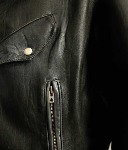 Vintage 1950s French Leather Motorcycle Jacket Éclair Zippers