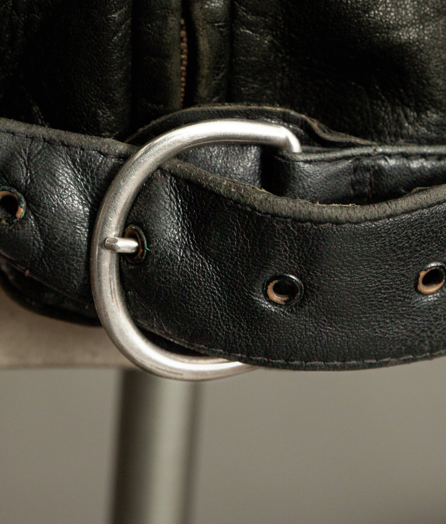 Vintage 1950s French Leather Motorcycle Jacket Éclair Zippers