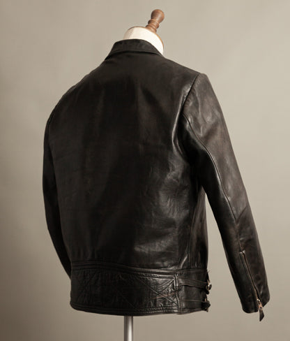 Vintage 1950s Austrian Motorcycle Police Leather Jacket RITSCH Hardware