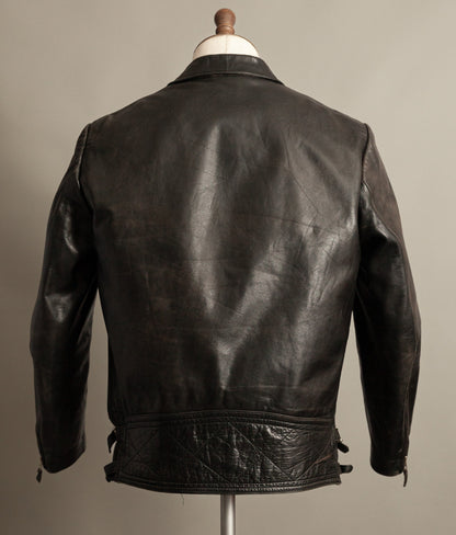 Vintage 1950s Austrian Motorcycle Police Leather Jacket RITSCH Hardware