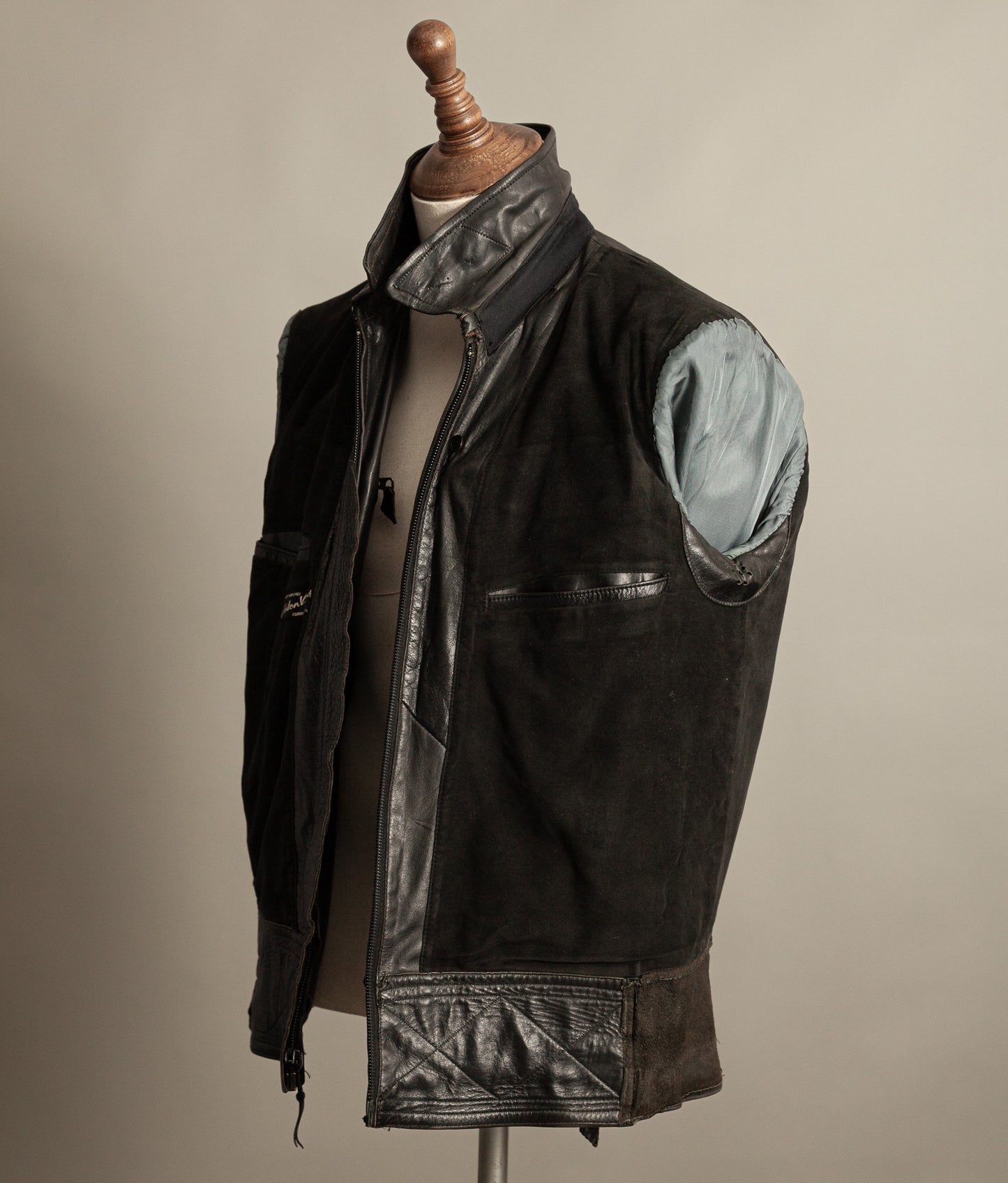 Vintage 1950s Austrian Motorcycle Police Leather Jacket RITSCH Hardware