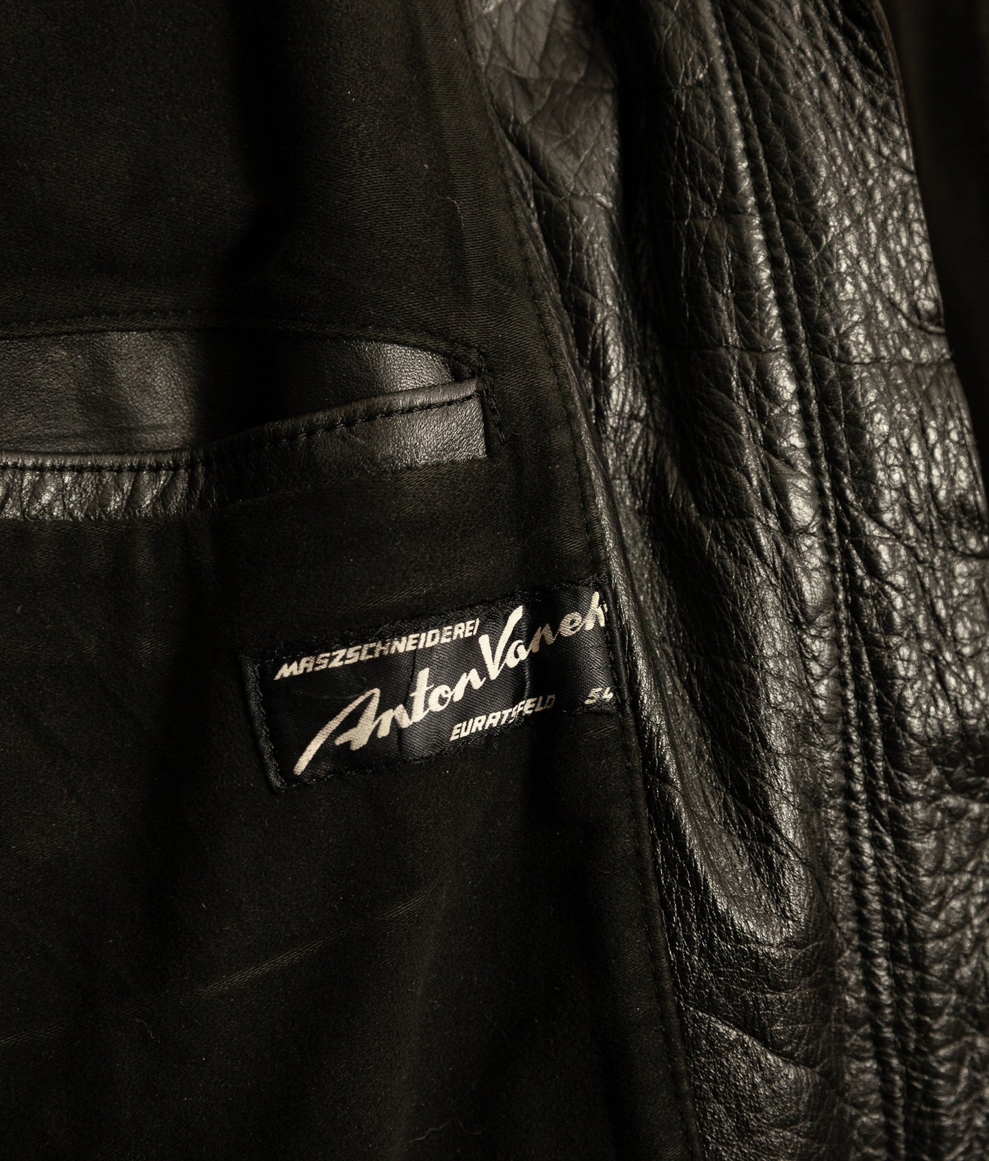 Vintage 1950s Austrian Motorcycle Police Leather Jacket RITSCH Hardware