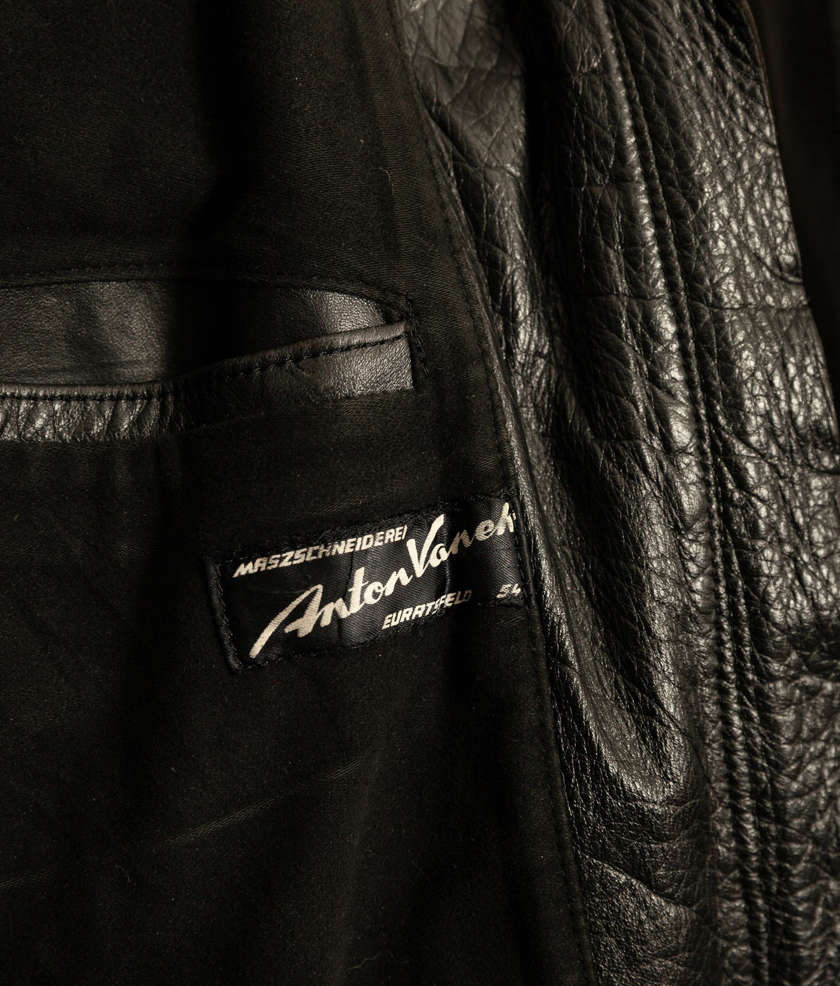 Vintage 1950s Austrian Motorcycle Police Leather Jacket RITSCH Hardware
