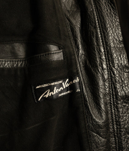 Vintage 1950s Austrian Motorcycle Police Leather Jacket RITSCH Hardware