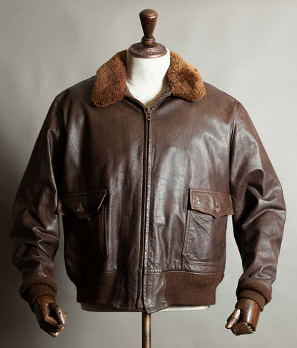 Vintage 1970s Gokey's G-1 Style Goatskin Flying Jacket, Mouton Collar