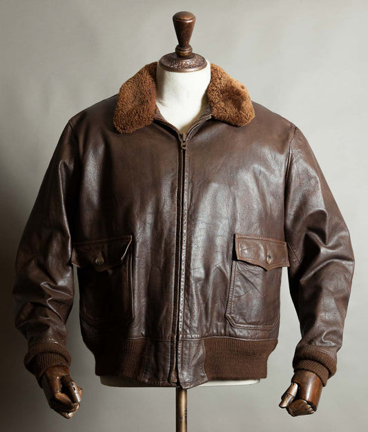 Vintage 1970s Gokey's G-1 Style Goatskin Flying Jacket, Mouton Collar