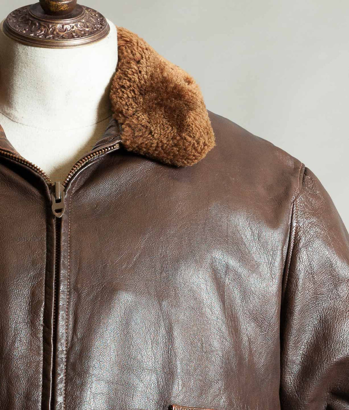 Vintage 1970s Gokey's G-1 Style Goatskin Flying Jacket, Mouton Collar