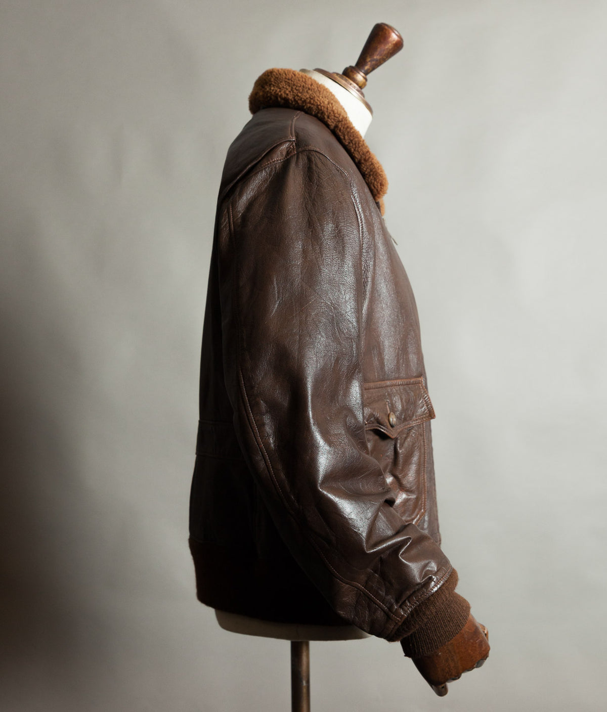 Vintage 1970s Gokey's G-1 Style Goatskin Flying Jacket, Mouton Collar