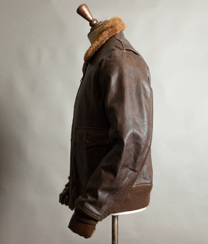 Vintage 1970s Gokey's G-1 Style Goatskin Flying Jacket, Mouton Collar