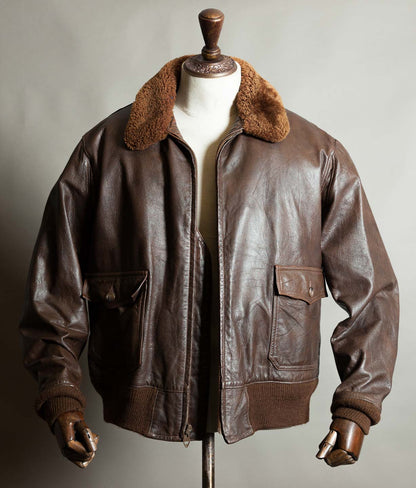 Vintage 1970s Gokey's G-1 Style Goatskin Flying Jacket, Mouton Collar