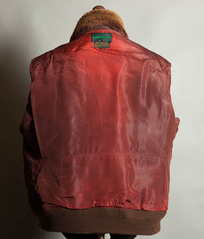Vintage 1970s Gokey's G-1 Style Goatskin Flying Jacket, Mouton Collar