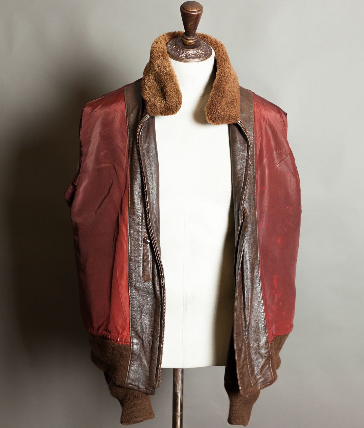 Vintage 1970s Gokey's G-1 Style Goatskin Flying Jacket, Mouton Collar