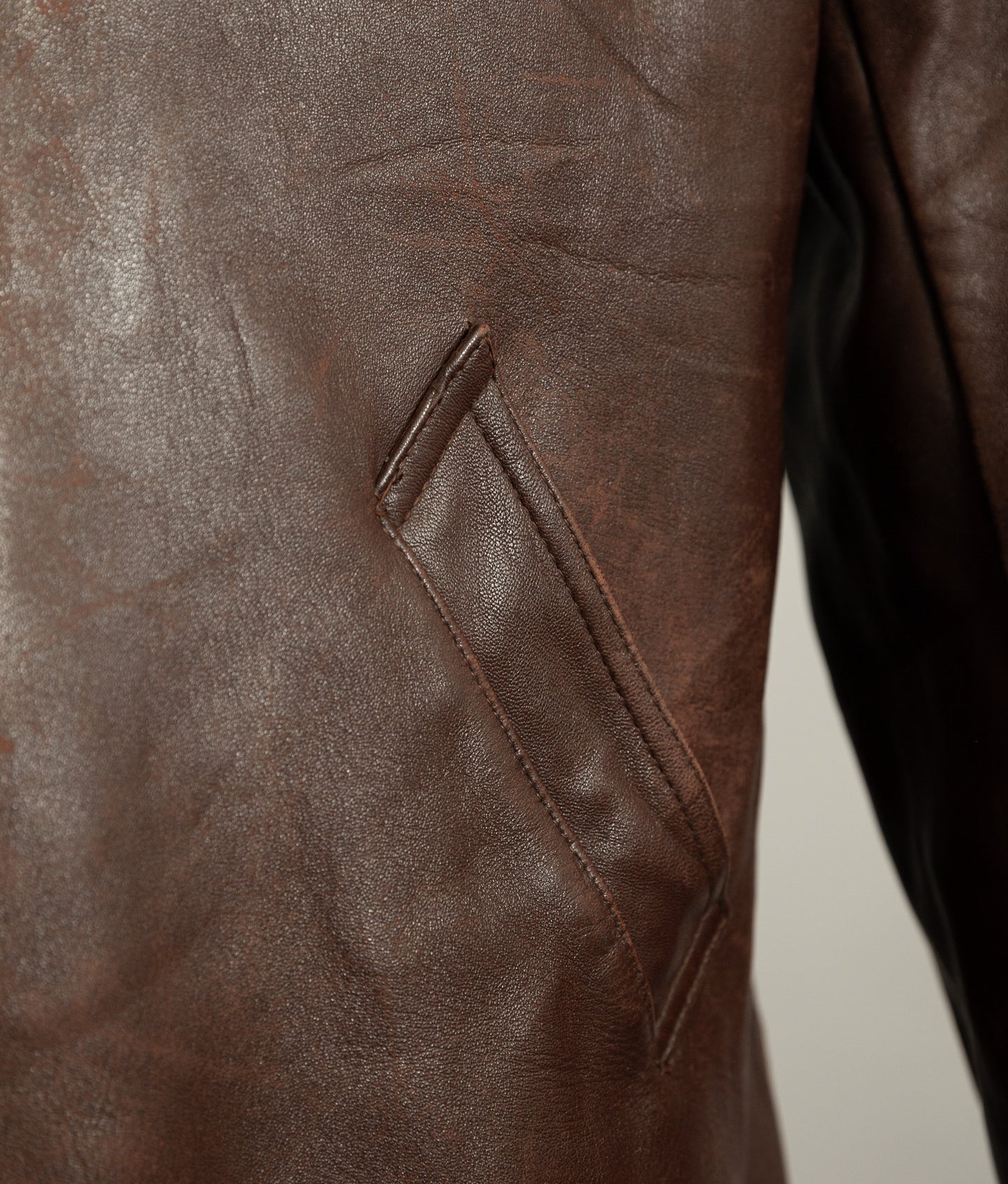 Vintage 1950s French Leather Workwear Jacket Chrome Tanned Cowhide