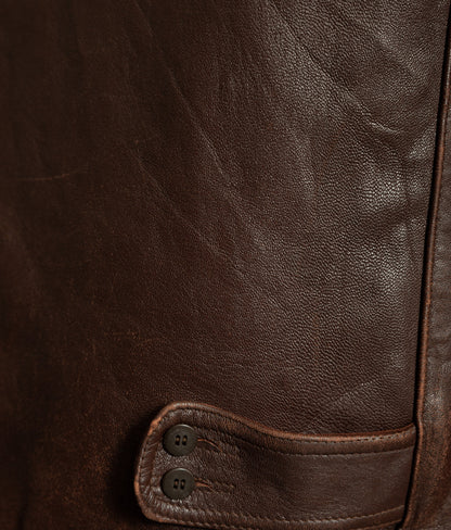 Vintage 1950s French Leather Workwear Jacket Chrome Tanned Cowhide