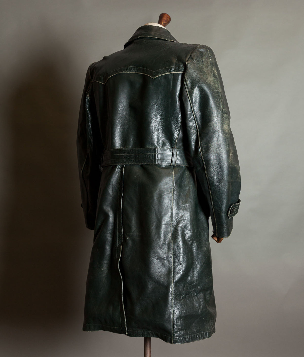 Original 1940s WWII German Leather Officer Trench Coat
