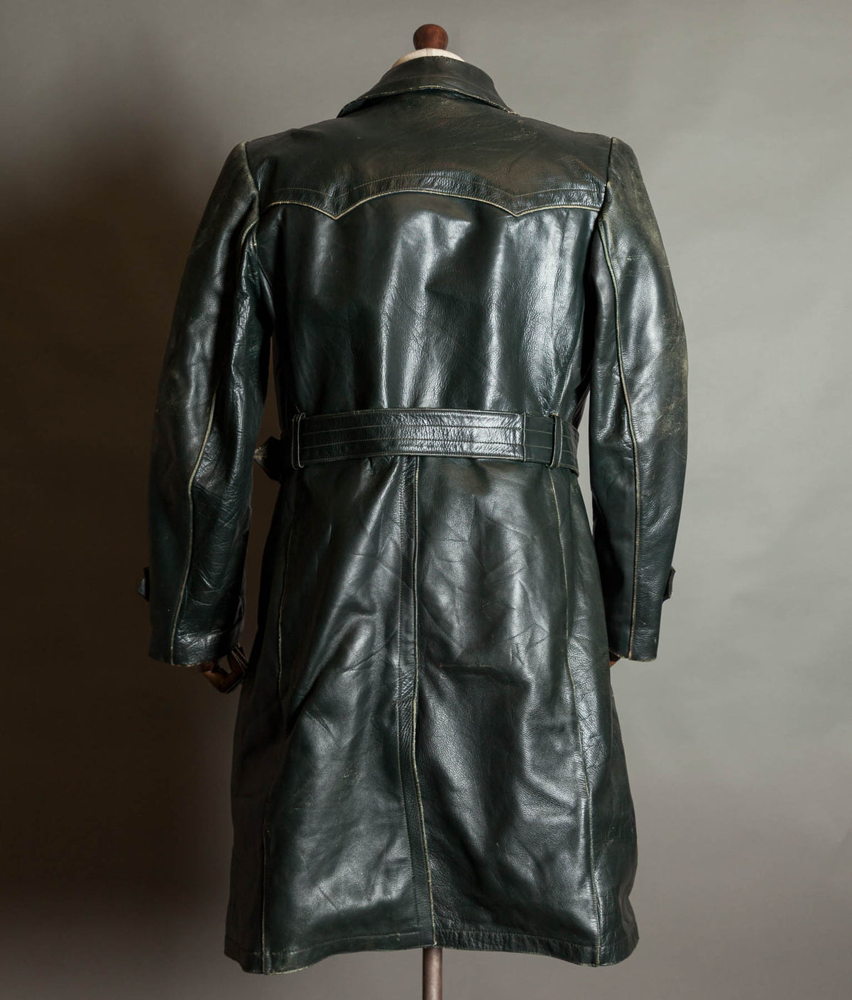 Original 1940s WWII German Leather Officer Trench Coat