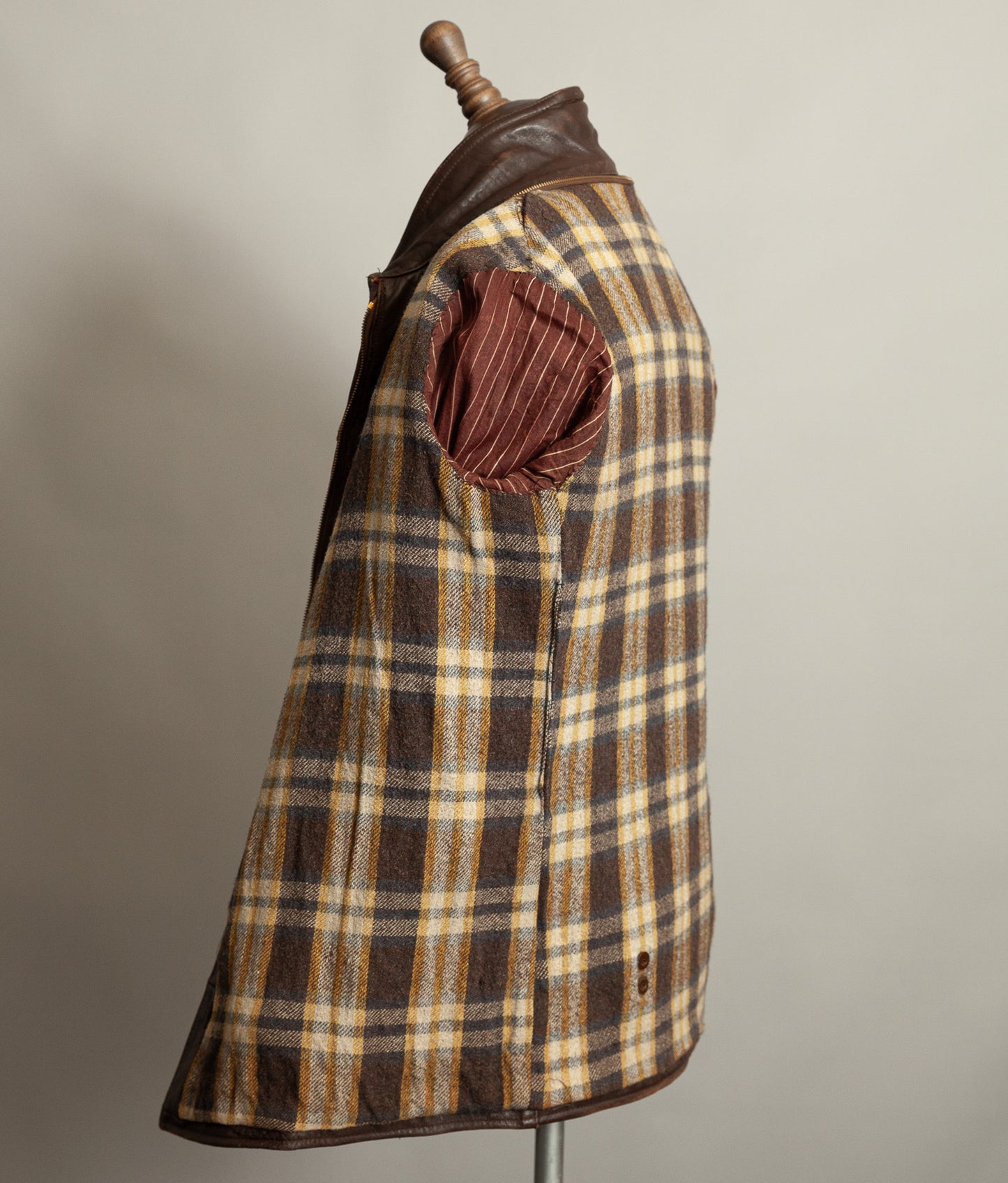 Vintage 1950s French Leather Workwear Jacket Chrome Tanned Cowhide