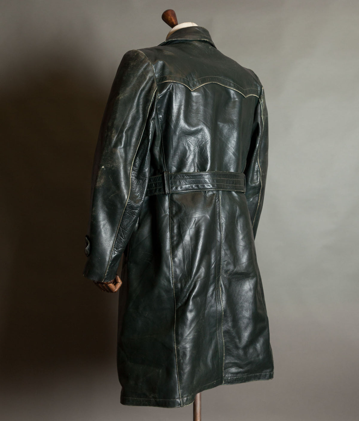 Original 1940s WWII German Leather Officer Trench Coat