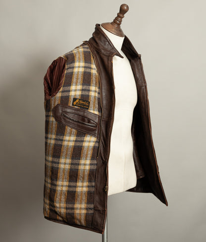 Vintage 1950s French Leather Workwear Jacket Chrome Tanned Cowhide