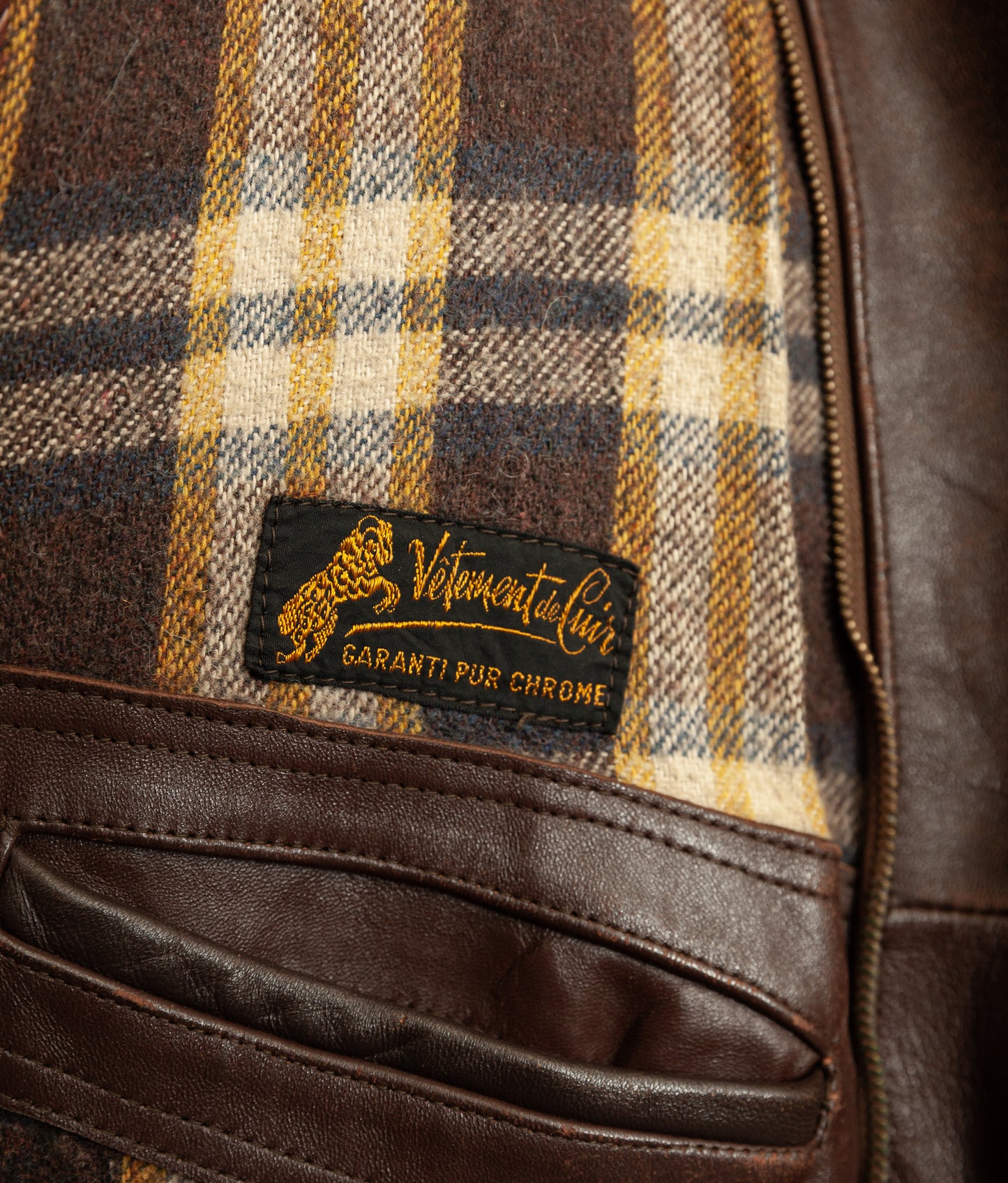 Vintage 1950s French Leather Workwear Jacket Chrome Tanned Cowhide