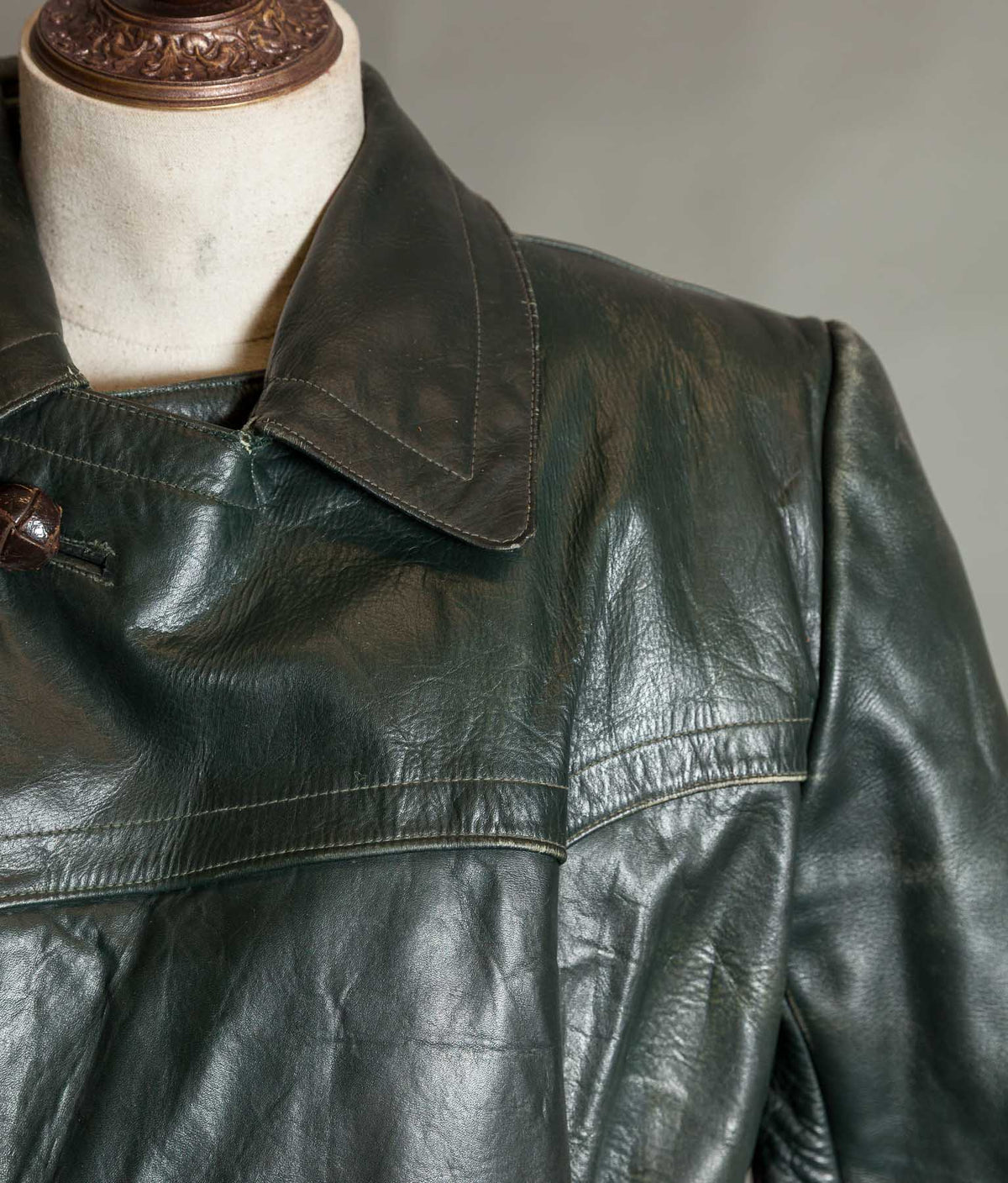 Original 1940s WWII German Leather Officer Trench Coat