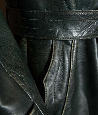 Original 1940s WWII German Leather Officer Trench Coat