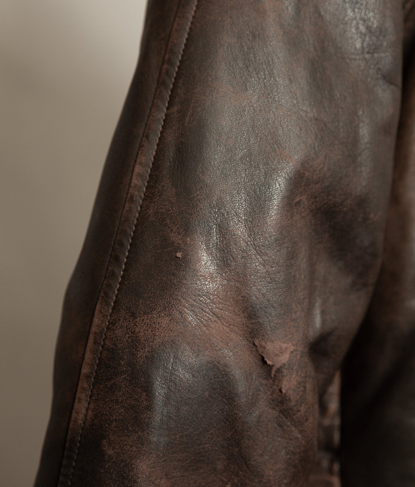 Vintage 1950s Yugoslavian Leather Motorcycle Jacket Belted Moleskin Lined