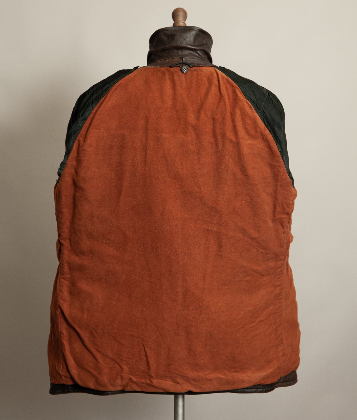 Vintage 1950s Yugoslavian Leather Motorcycle Jacket Belted Moleskin Lined