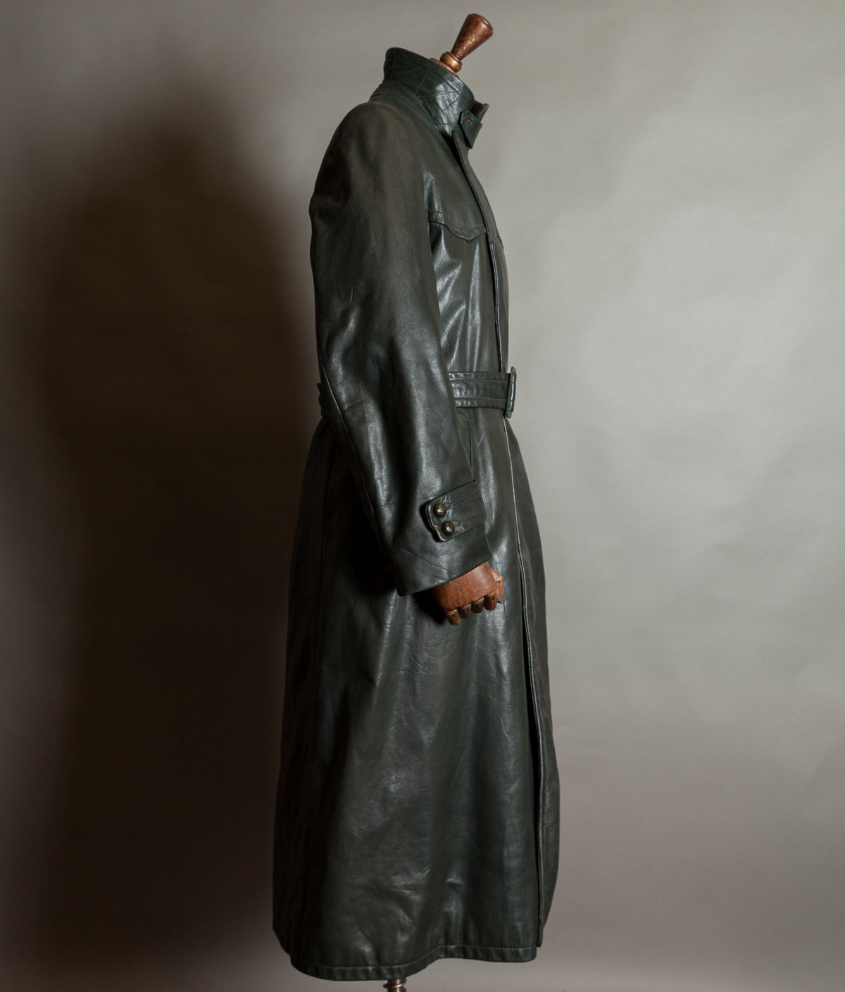 Original 1940s WW2 German Leather Officer Trench Coat