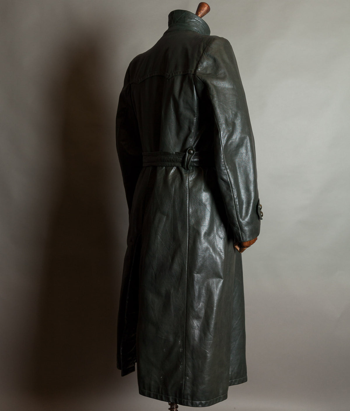 Original 1940s WW2 German Leather Officer Trench Coat