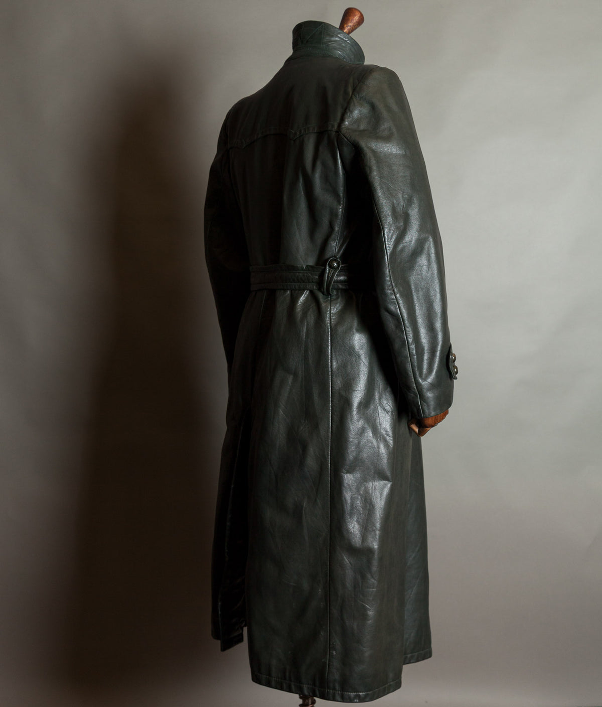 Original 1940s WW2 German Leather Officer Trench Coat