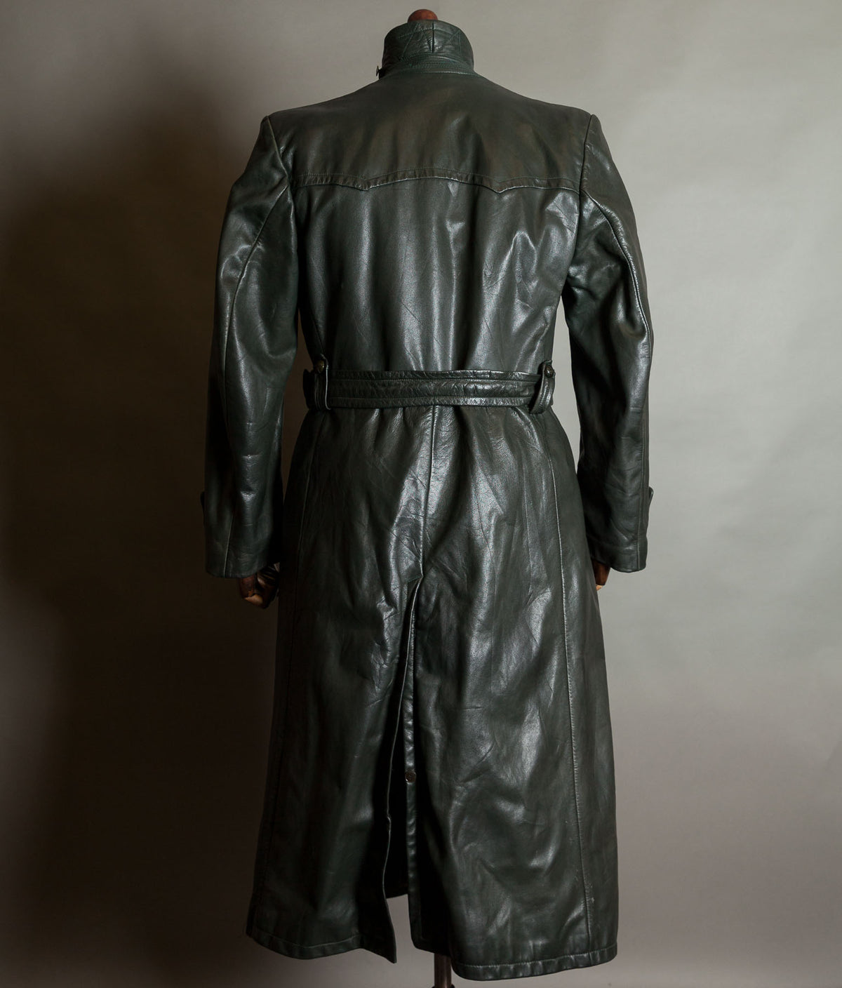 Original 1940s WW2 German Leather Officer Trench Coat