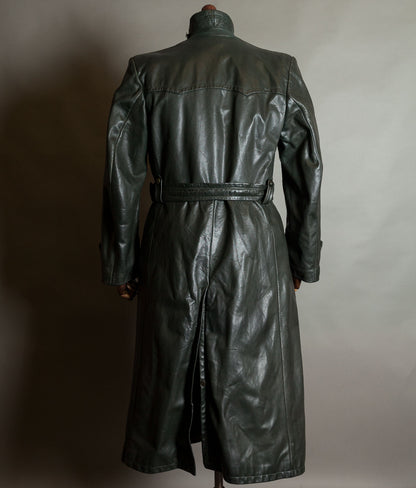 Original 1940s WW2 German Leather Officer Trench Coat