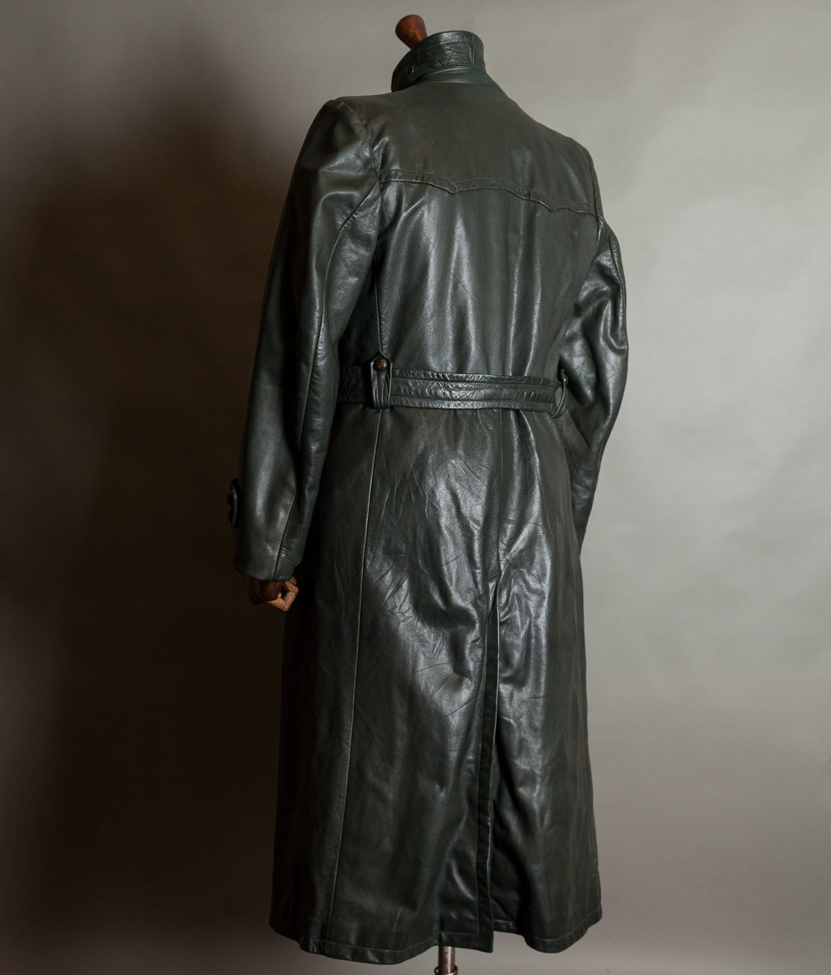 Original 1940s WW2 German Leather Officer Trench Coat
