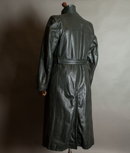 Original 1940s WW2 German Leather Officer Trench Coat
