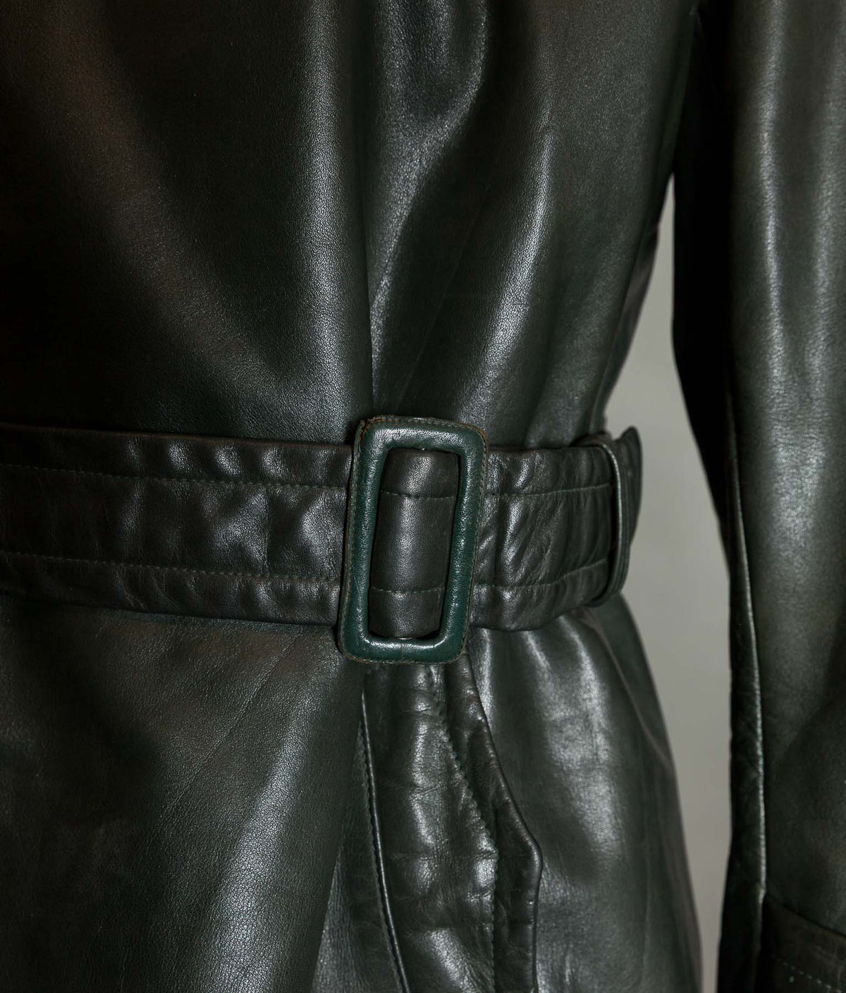 Original 1940s WW2 German Leather Officer Trench Coat