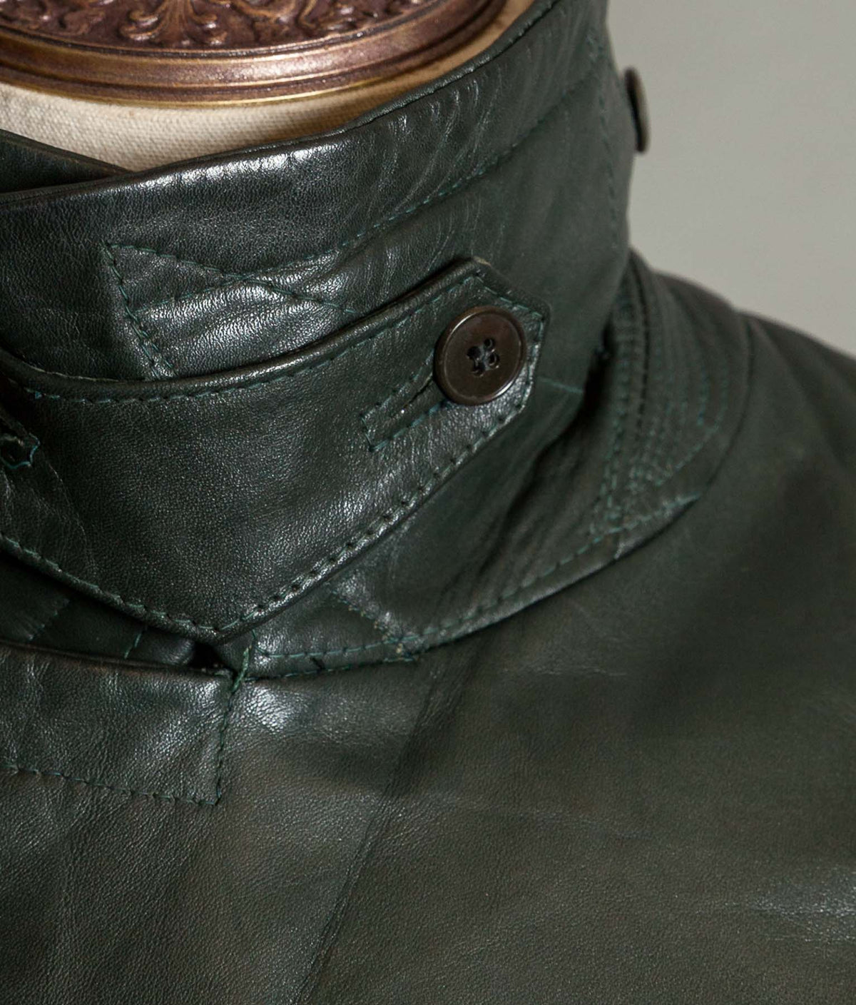 Original 1940s WW2 German Leather Officer Trench Coat